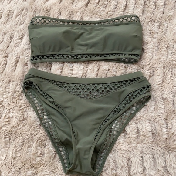 Forever 21 Other - Forever21 olive net bikini swim suit M
